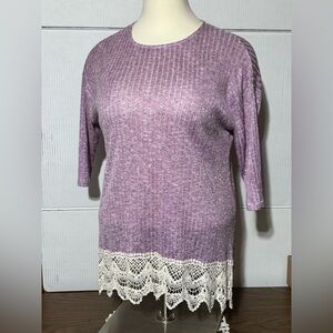 Faded Glory 2X ladies lavender/light purple top.